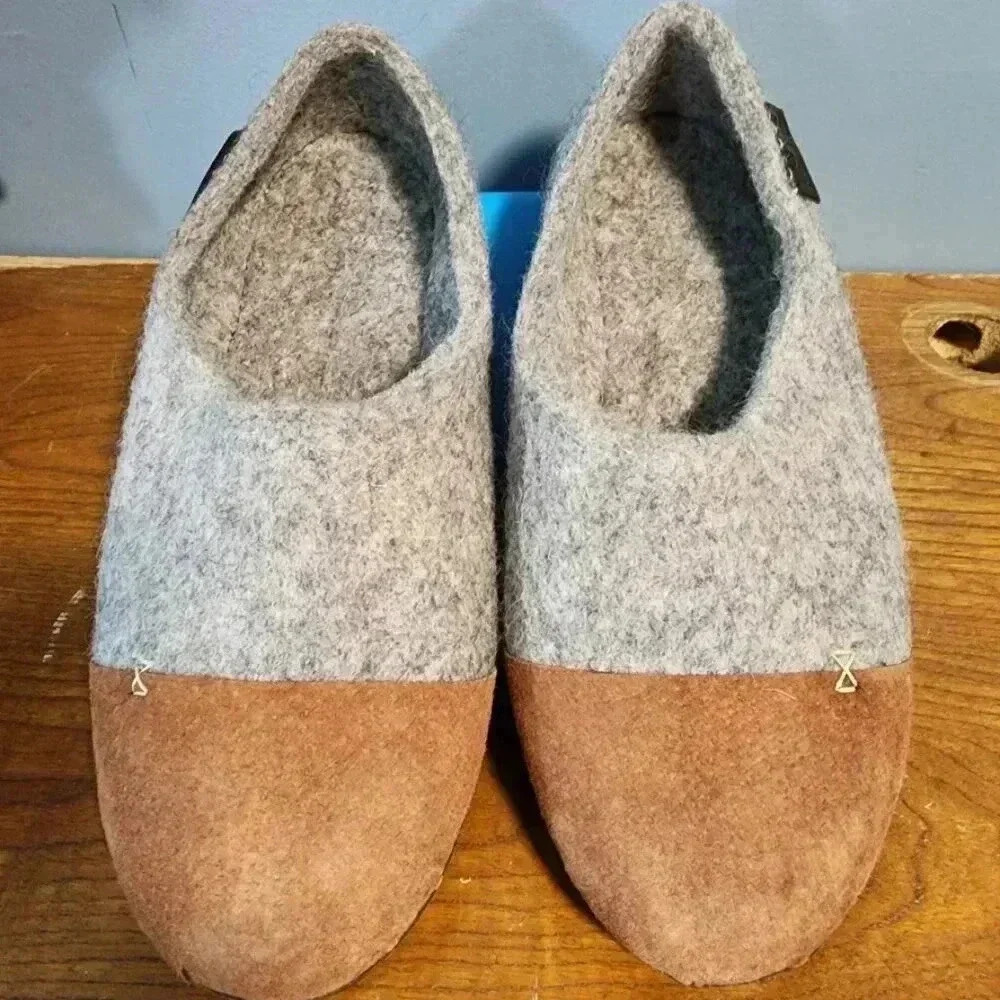 NWOT Bure Bure Felted Wool Beige WOOCAPS for Men, Slippers, Sz. 11.5-12 - Picture 7 of 7